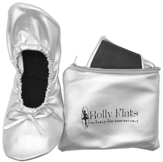 Kid Foldable Flat Slipper Shoe-Silver
