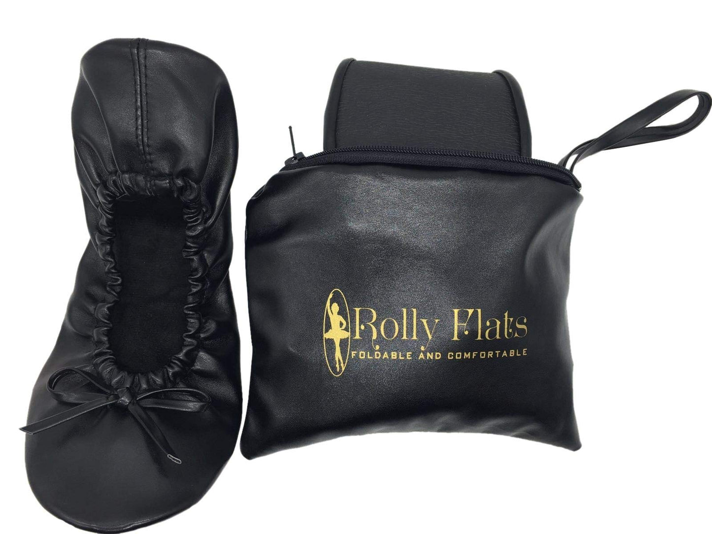 Kid Foldable Flat Slipper Shoe-Black