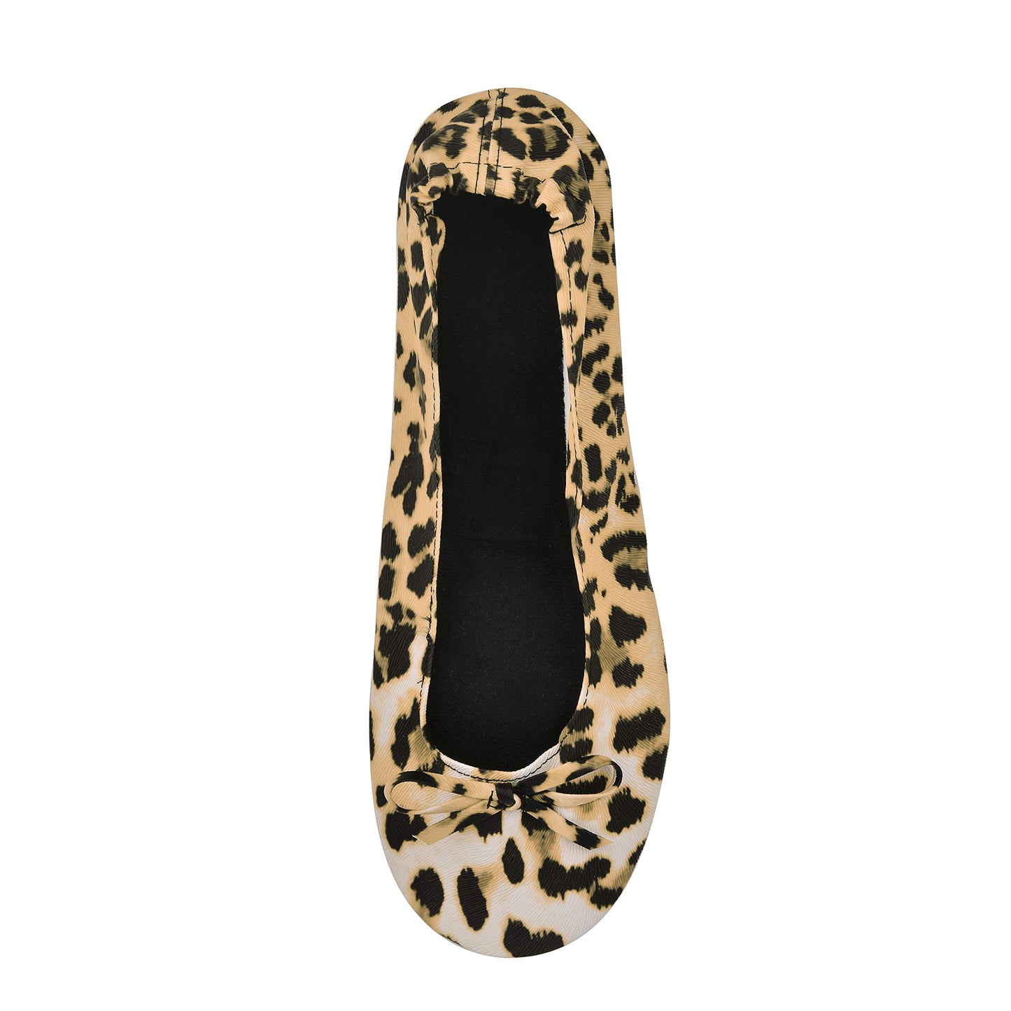 Women Foldable Flat Slipper Shoe-Yellow Leopard