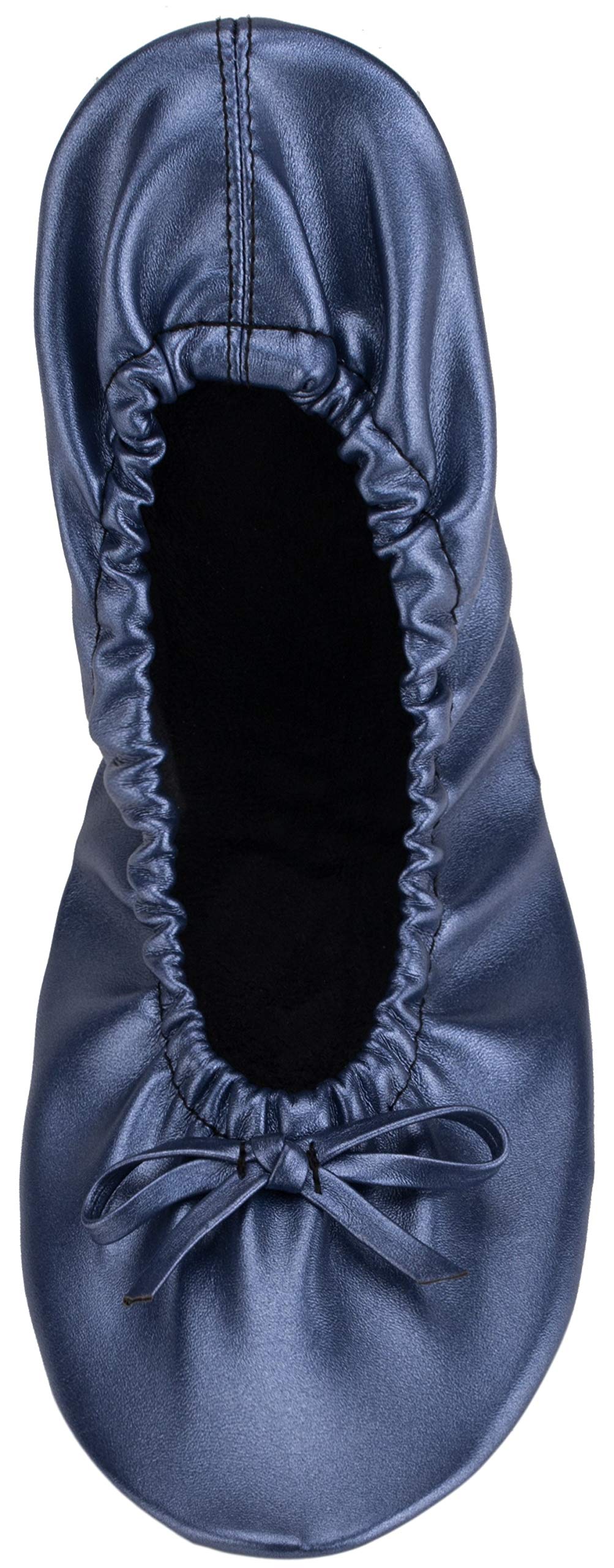 Women Foldable Flat Slipper Shoe-Navy Blue