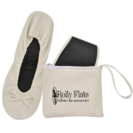 Women Foldable Flat Slipper Shoe-Pearl White