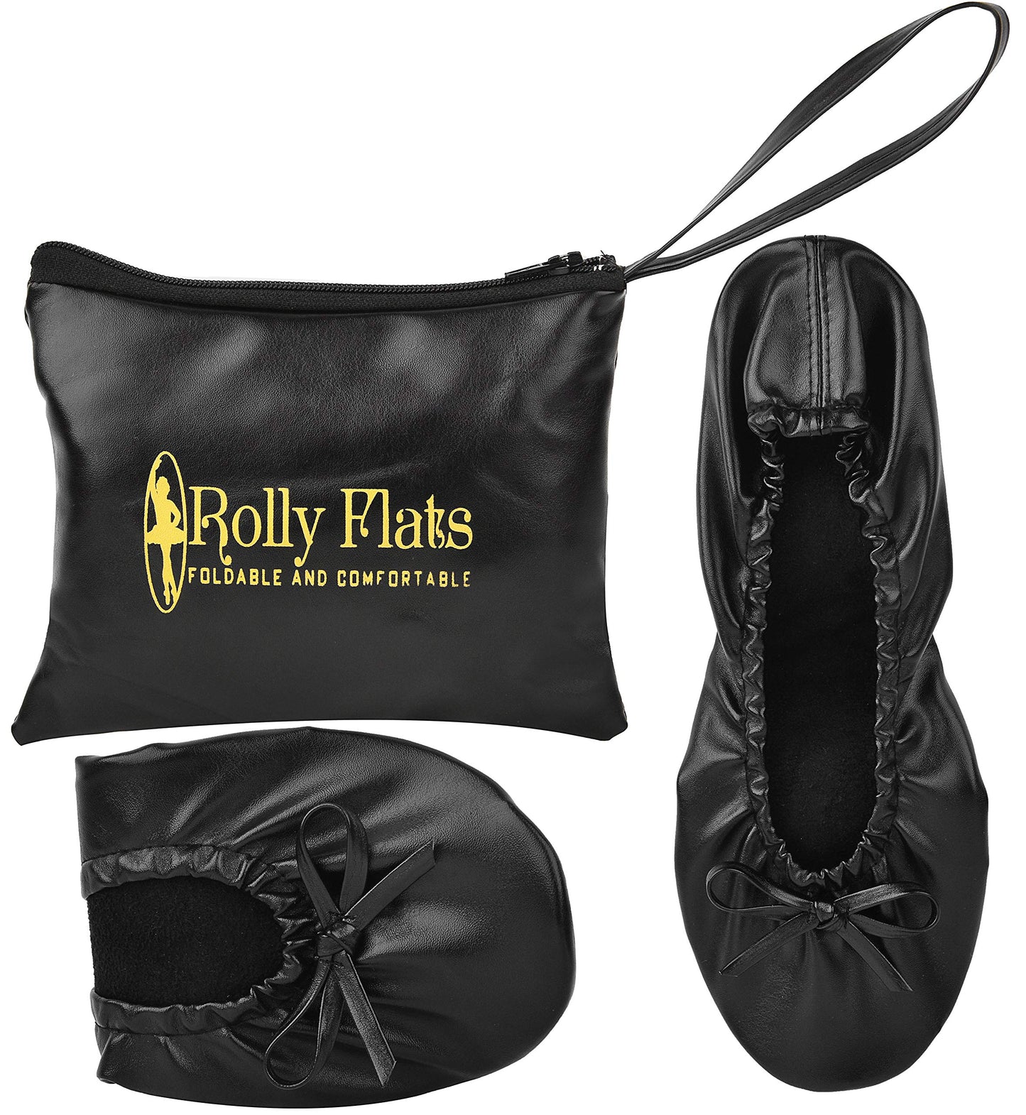 Kid Foldable Flat Slipper Shoe-Black