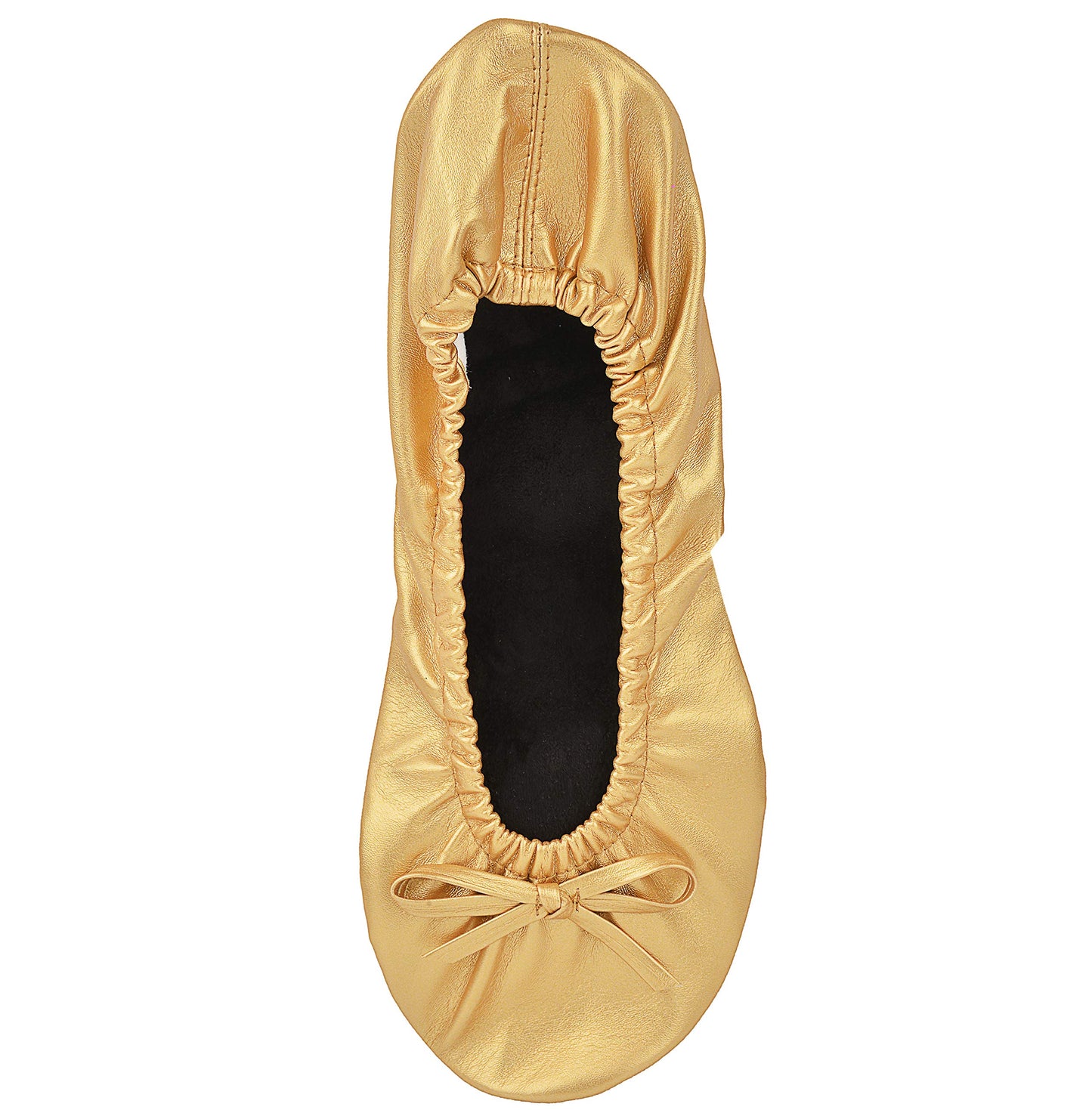 Women Foldable Flat Slipper Shoe-Gold