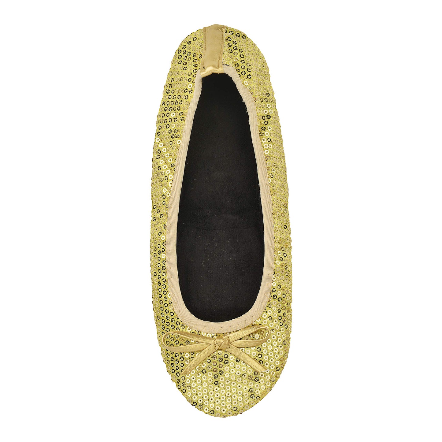 Women Foldable Flat Slipper Shoe-Gold Sequin