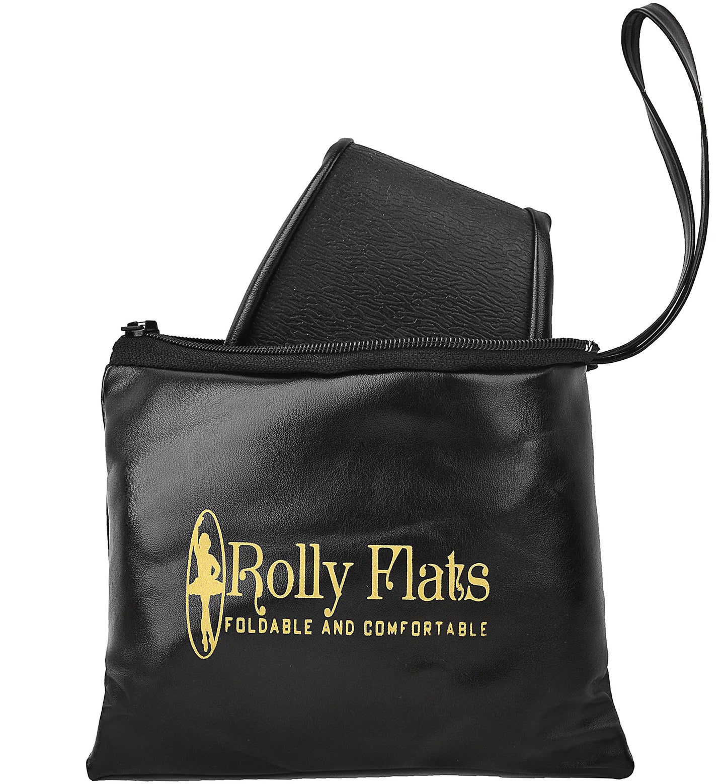 Women Foldable Flat Slipper Shoe-Black+Expandable Tote
