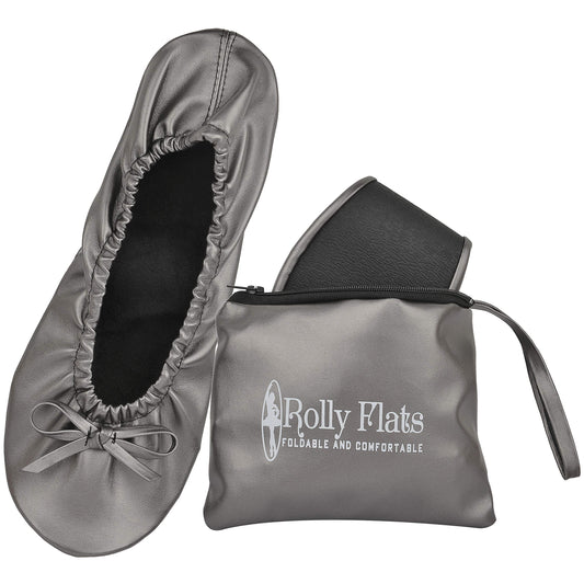 Women Foldable Flat Slipper Shoe-Space Grey