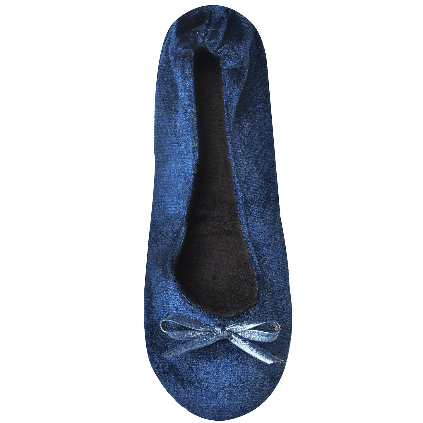 Women Foldable Flat Slipper Shoe-Royal Blue Velvet